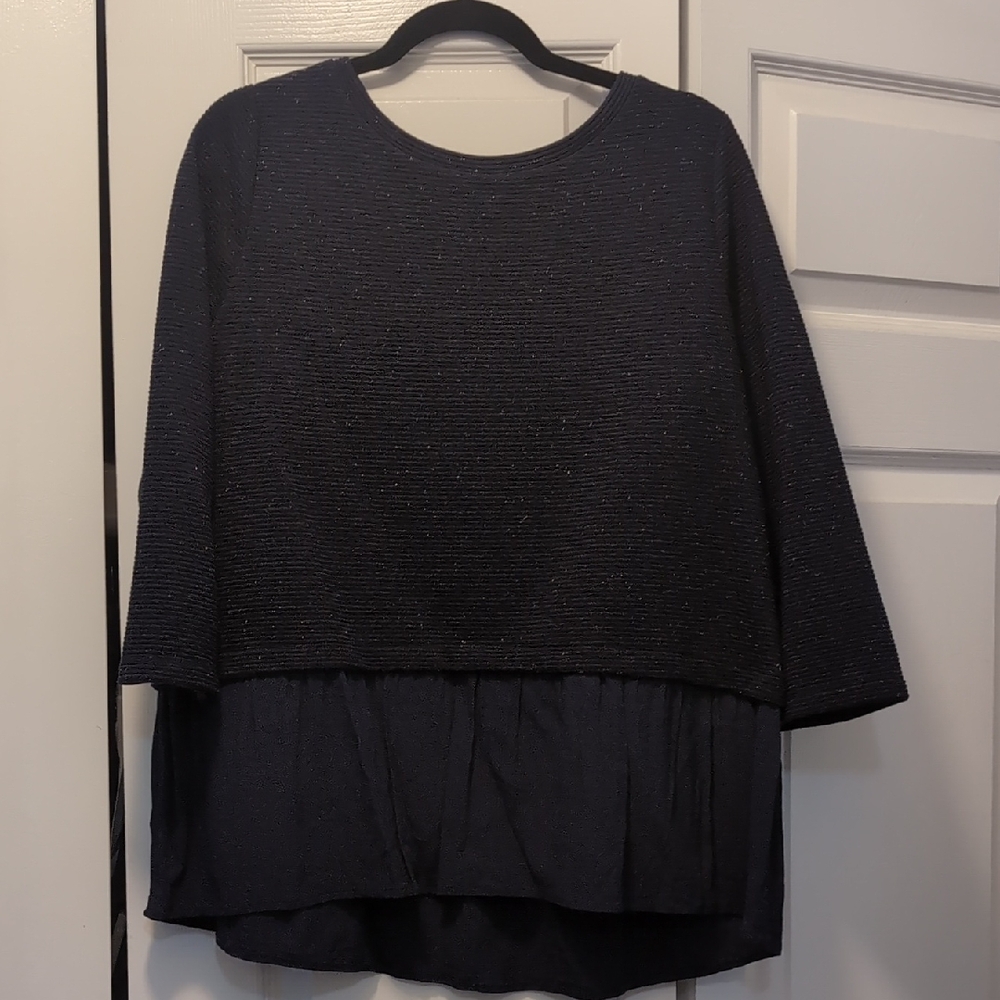 LOFT Navy Peplum Sweater